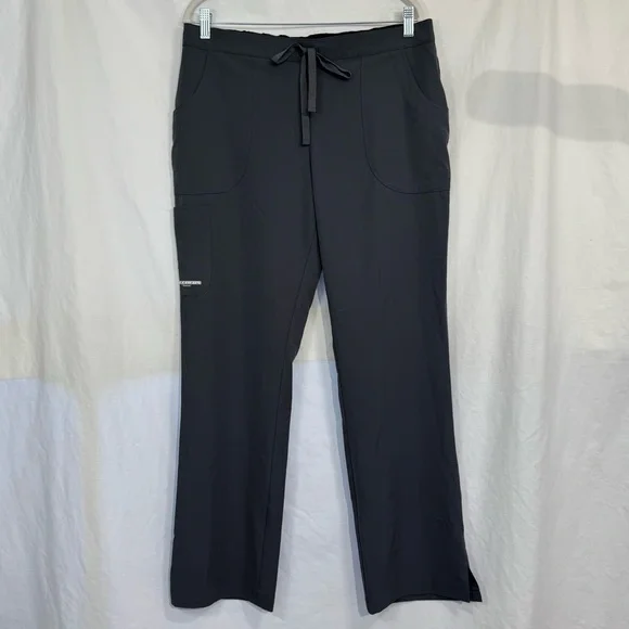 Skechers Scrub Pants Gray Large Reliance Cargo 3 Pocket Straight Leg Stretch - Picture 2 of 16